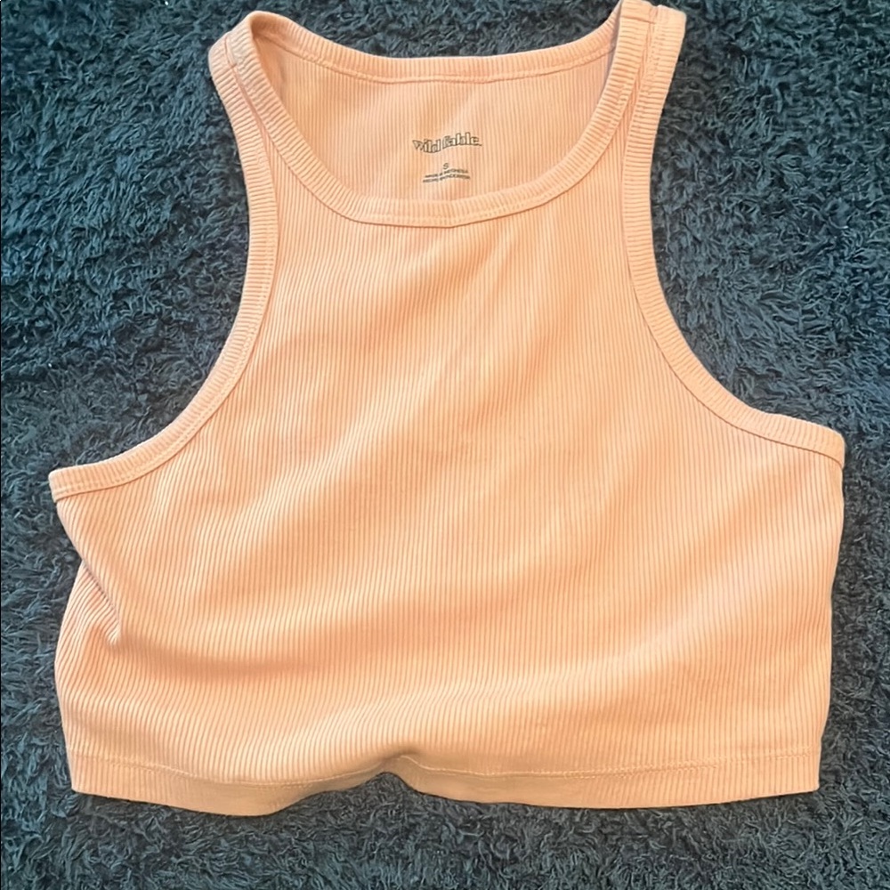 Wild Fable Orange Pink Fitted Crop Tank Top